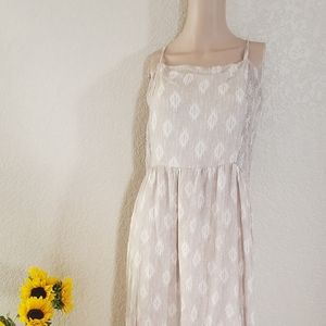 NWT Tan and white long dress/strapy back